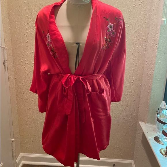 Vintage Intimates & Sleepwear Vintage Red Satin Robe Poshmark